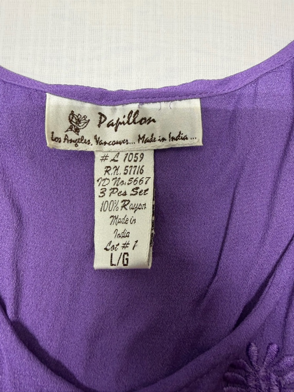 Sleeveless Purple Embroidered Mini Dress Set - Picture 5 of 10